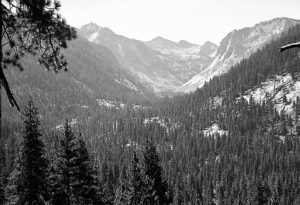 View up a glacial valley